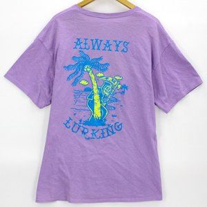 C&P Branded Men's Short Sleeve T Shirt Always Lurking Skull And Palm Trees Sz XL